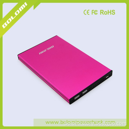 Full metal ultra slim portable powerbank, 20000mah mobile solar charger trending battery charger